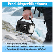 Portable Power Station,120W 88.8Wh Lithium Battery Solar Generator Quick Charge 230V AC Outlets DC Ports and LED Flashlight,Solar Panel Is Not Included