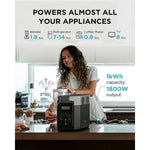 Portable Power Station DELTA 2 Lite 950Wh Lifepo4 (LFP) Battery Solar Generator,1800W AC Output for Outdoor Camping,Home Backup,Emergency,Rv