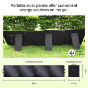 200W 18V Solar Panel Kit Foldable Solar Panel Outdoor Rechargeable Solar Charger for Portable Camping Power Station