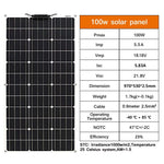 Flexible  Solar Panel Kit Complete 100W