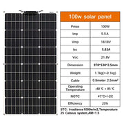 Flexible  Solar Panel Kit Complete 100W